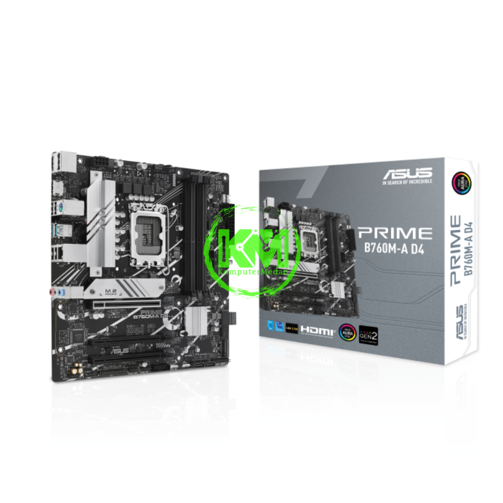 ASUS PRIME B760M-A D4 (WHITE HEATSINK) (INTEL) MOTHERBOARD