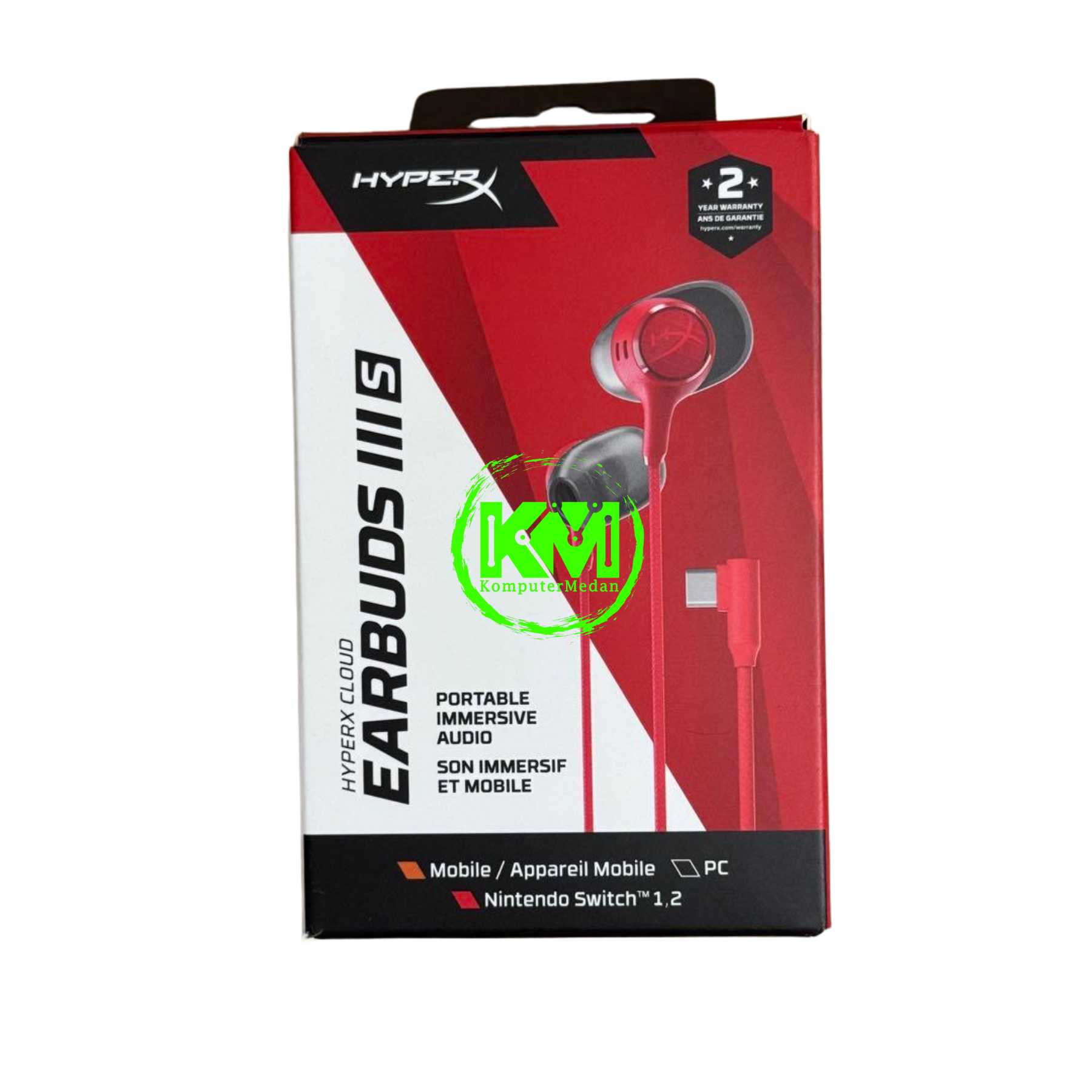 HYPERX CLOUD III S RED EARBUDS | KomputerMedan